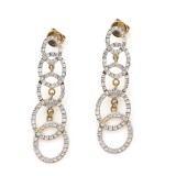 1.00 Cts. 14K Yellow Gold Diamond Drop Earrings